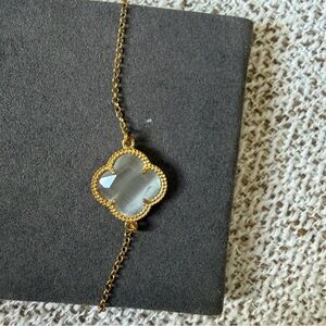 Dyadema 14k Gold Plated Over Silver 925 Clover Bracelet Made in Italy